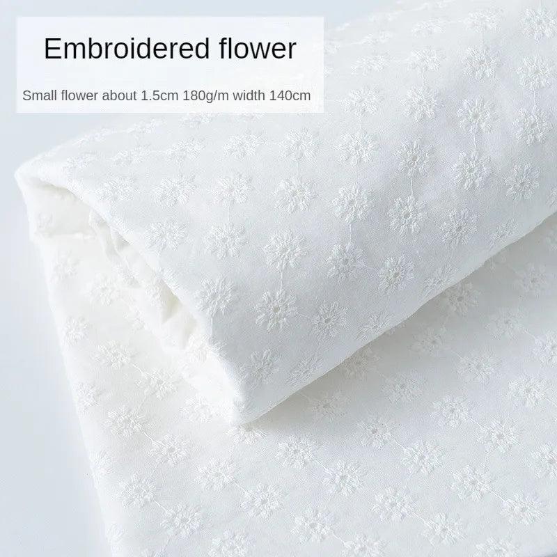 Lisslune | Elegant 100% Cotton White Lace Material