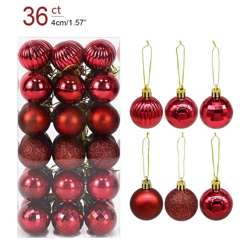 Rynx 1box Christmas balls Christmas tree decoration ball Xmas hanging tree ornament home party decor New Year gift Noel Navidad