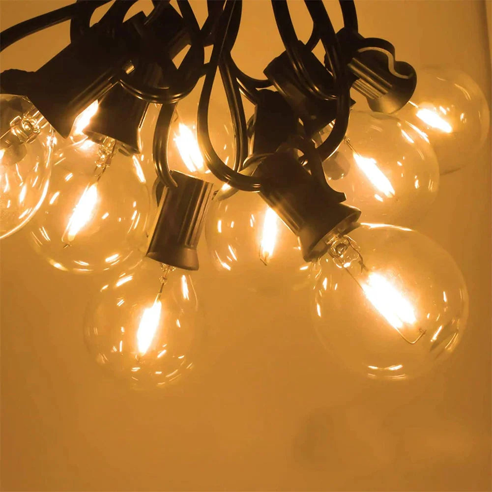Lisslune | G40 bulbs, E12, 5 V, 110 V, 220 V, 1 W, plastic globe bulbs, string lights, for indoor and outdoor use, terrace, home, garden, decoration, warm white
