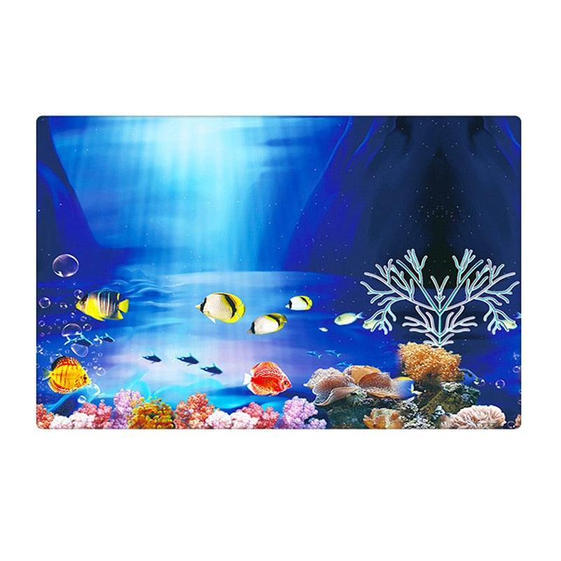 Lisslune | Captivating 3D Underwater Scene Aquarium Sticker Poster for Stunning Tank Makeover