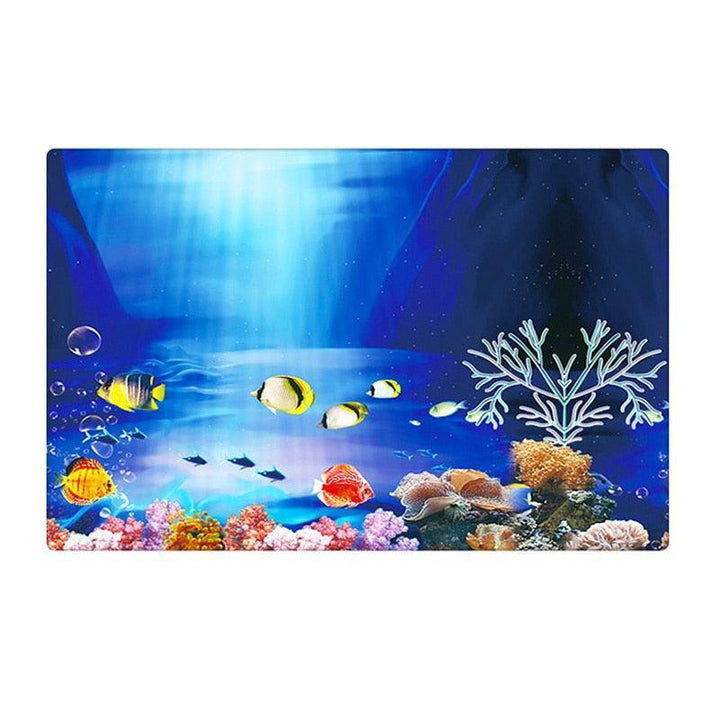 Lisslune | Captivating 3D Underwater Scene Aquarium Sticker Poster for Stunning Tank Makeover