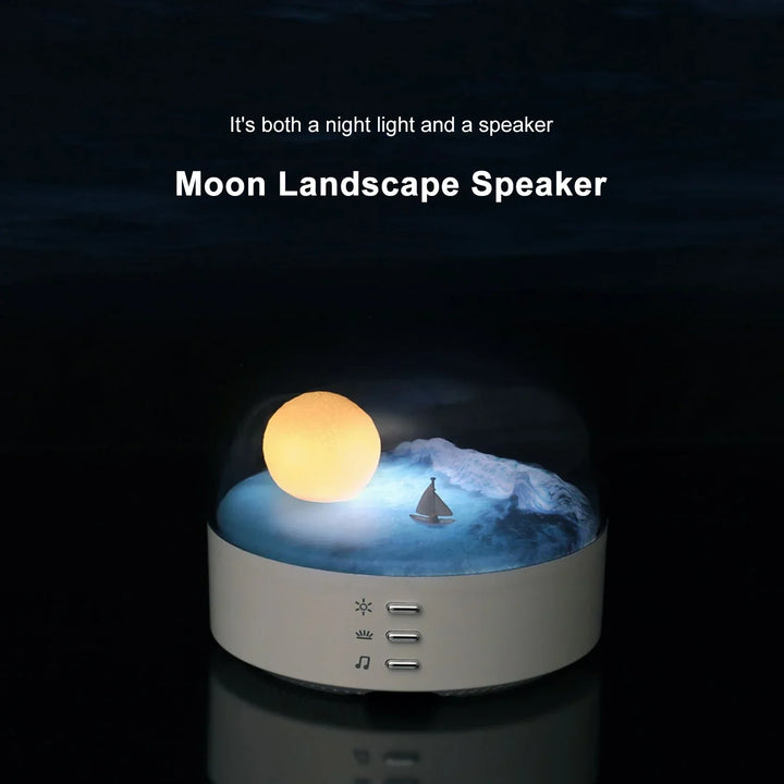 Lisslune | 3D Mysterious Moon LED Night Light Speaker