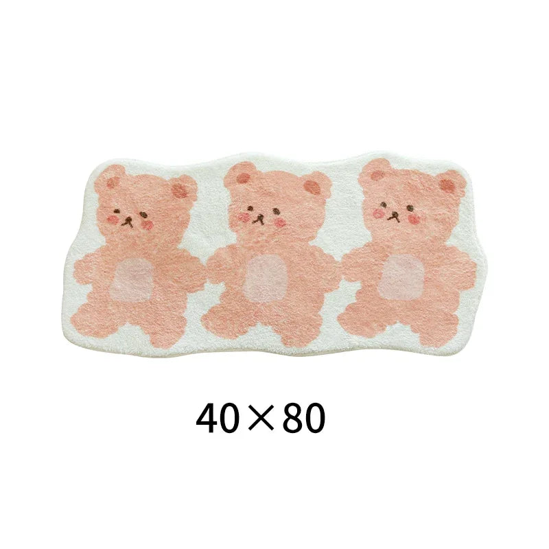 Rynx | Cute Plush Bedroom Rug IG Fashion Girls Elegant Living Room Rugs Modern Cartoon Minimalist Sweet Rug Doormat Kawaii IG Home Decor