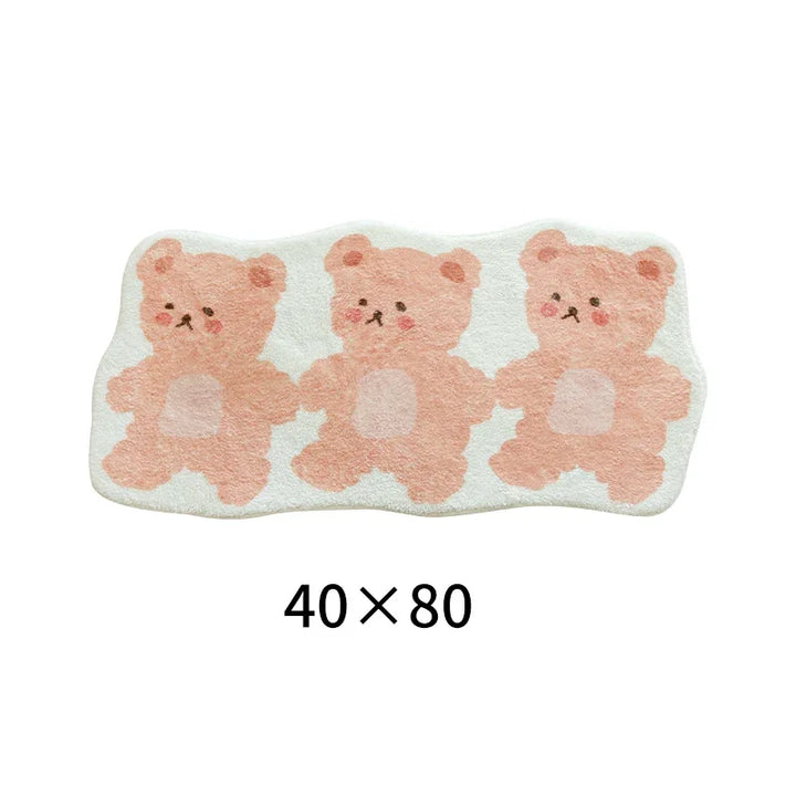 Rynx | Cute Plush Bedroom Rug IG Fashion Girls Elegant Living Room Rugs Modern Cartoon Minimalist Sweet Rug Doormat Kawaii IG Home Decor