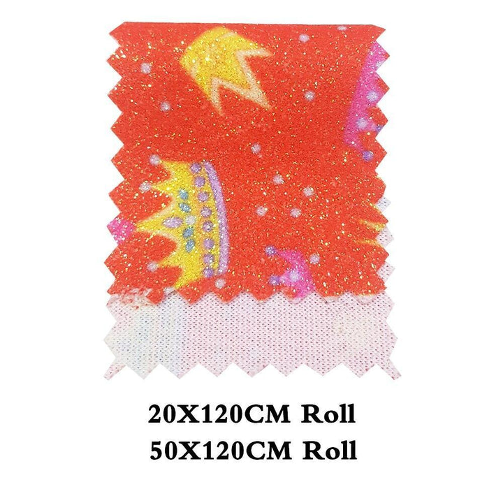 Lisslune | Sparkling Crown Glitter Fabric Roll - Premium Crafting Material for Elegant Projects
