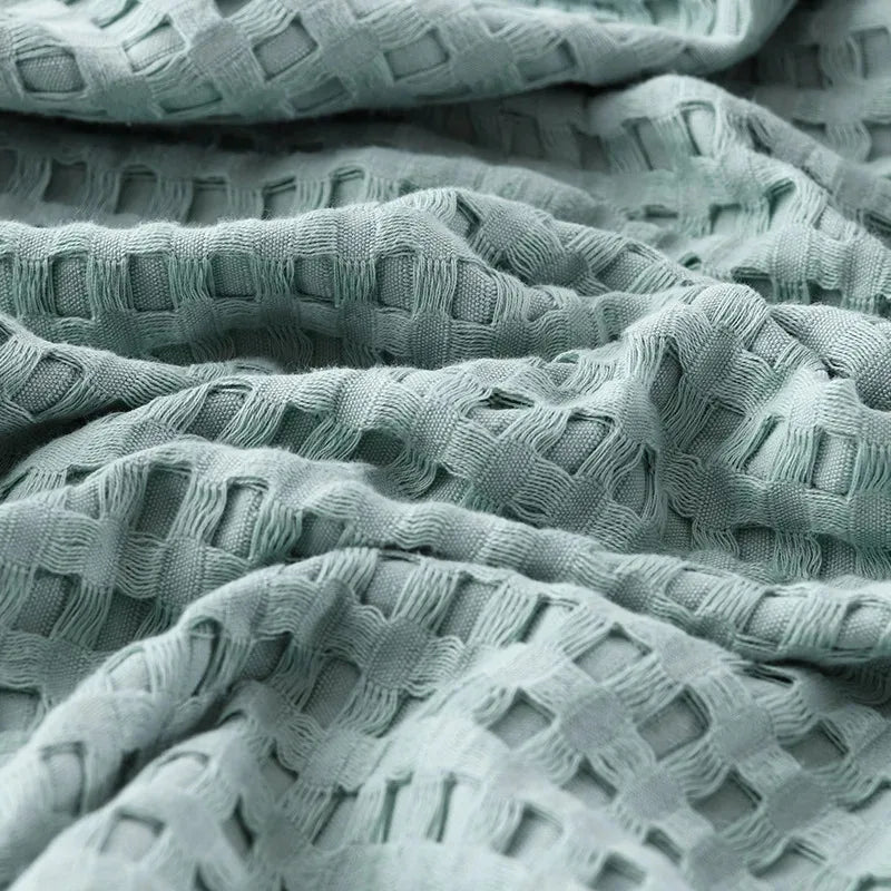 Rynx | Japanese Style Blanket Solid Color Towel Quilt Knitted Blanket Climate Blanket Office Sleep Climate Blanket