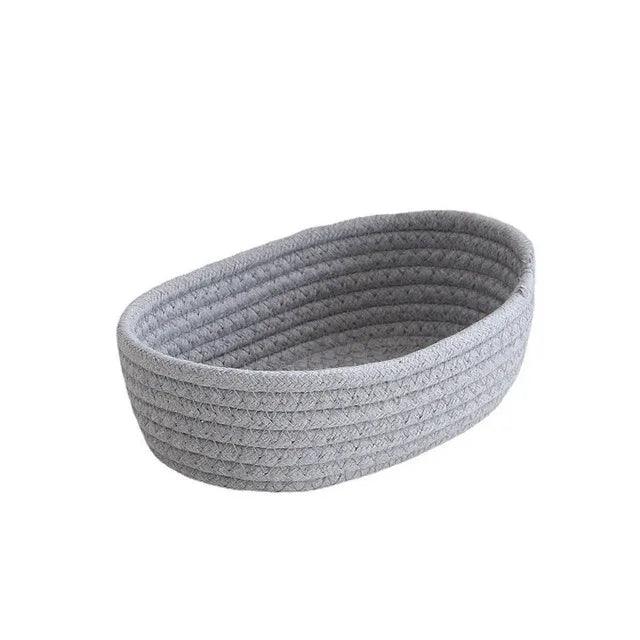 Lisslune | Scandinavian Style Cotton Rope Desktop Storage Baskets - Chic Organization Solutions