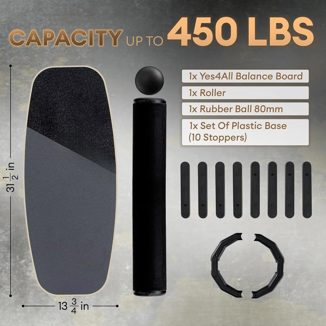 Lisslune | 2-in-1 Balance Board Set with Roller & Ball – 9 Adjustable Modes Surf & Wobble Trainer