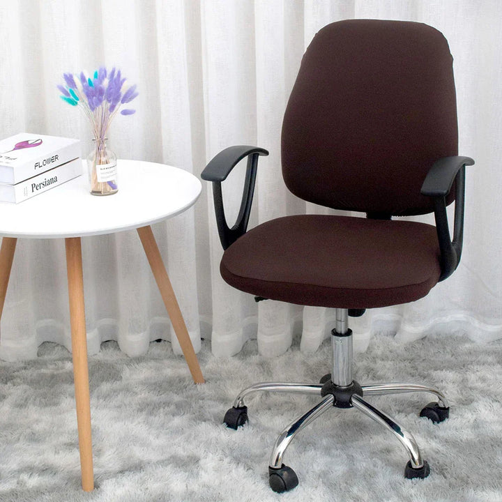 Lisslune | 2-piece Split Office Rose Chair Covers