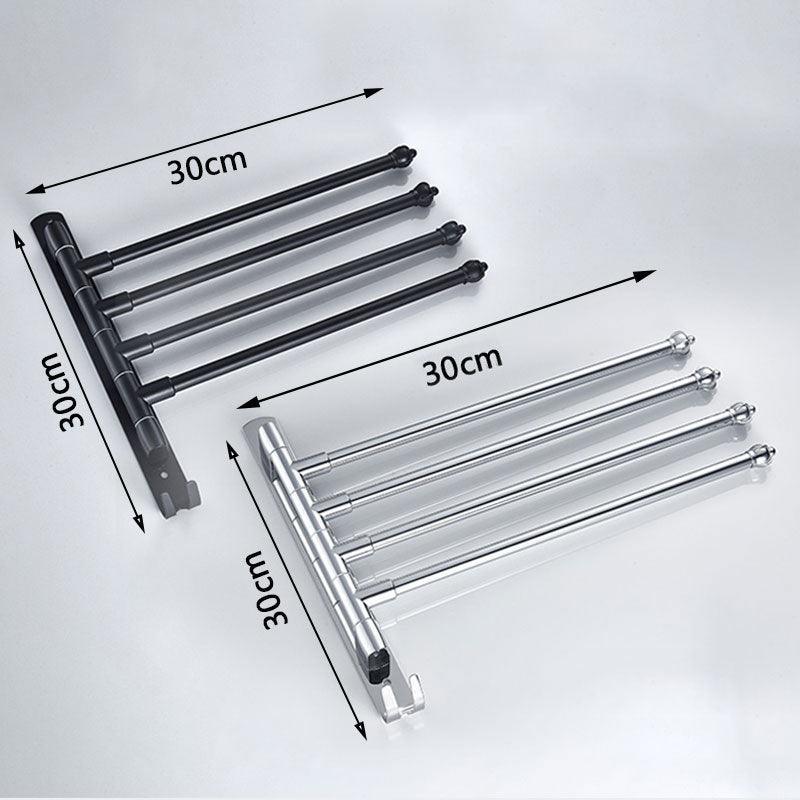 Lisslune | DOOKOLE Contemporary Stainless Steel Rotating Towel Stand with Hooks for Enhanced Bathroom Organization