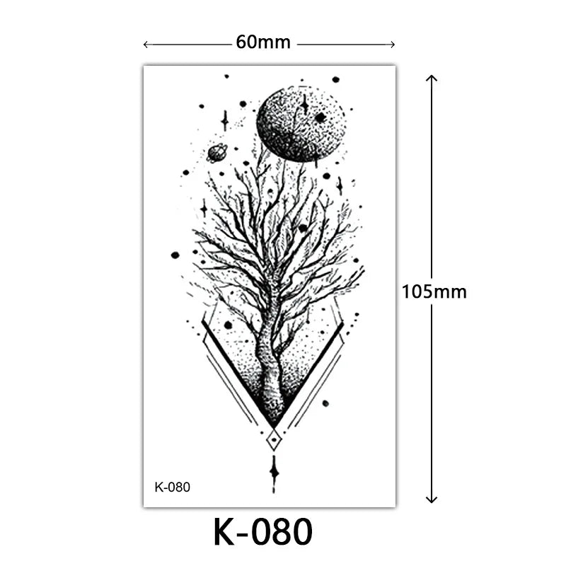 Rynx | New Temporary Tattoo Stickers Sexy Totem Butterfly Dreamcatcher Transfer Flash Tattoo Women Neck Hand Body Art Artificial Tattoos Men