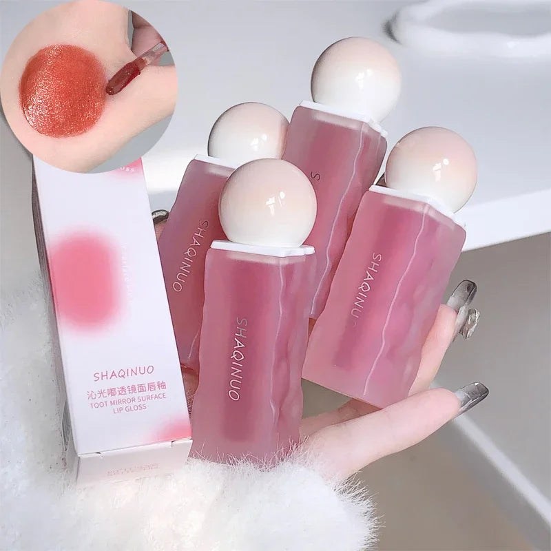 Rynx | Liquid Lipstick Non-sticky Cup Red Lip Color Iced Tea Lipstick Mirror Water Women Cosmetics Lip Lacquer Mist Lipstick Female Makeup