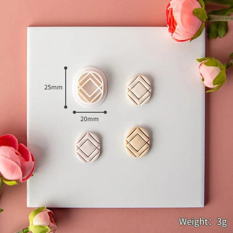 Lisslune | Flower and geometric polymer clay cutters for unique earrings and jewelry creations