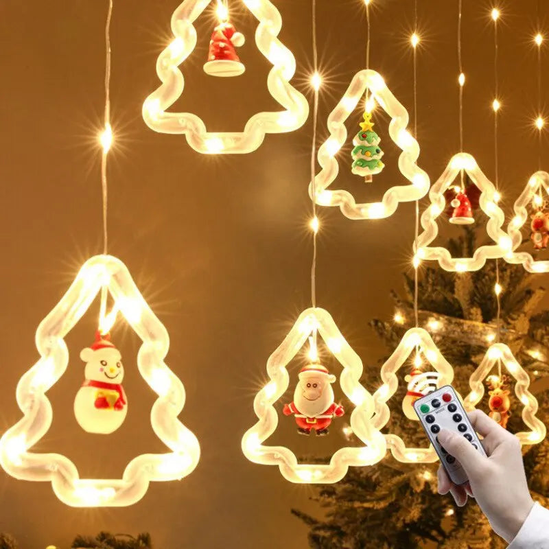 Rynx | Christmas Wish Ball LED Fairy Curtain Light String Wedding Holiday Garland Lamp for Home Room Party Decoration Christmas