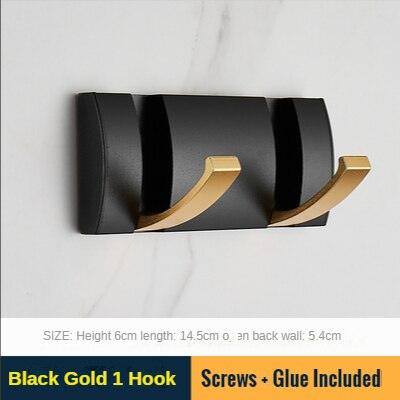 Lisslune | Elegant Black and Gold Folding Wall Hook Shelf for Stylish Storage Solutions
