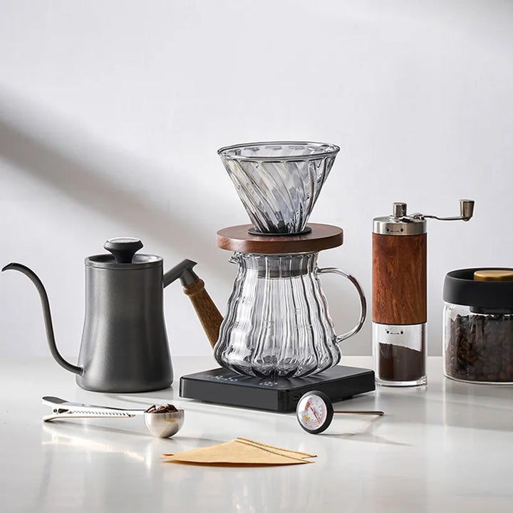 Lisslune | GIANXI Hand Punch Coffee Pot With Lid Drip Swan Neck Spout Coffee Water Kettle Long Opening Coffee Machine Coffee Accessories