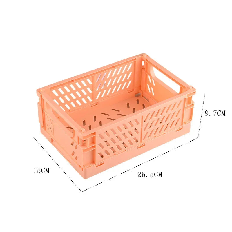 Rynx | Plastic foldable storage box folding box basket stackable cute makeup jewelry toy boxes for storage box organizer portable