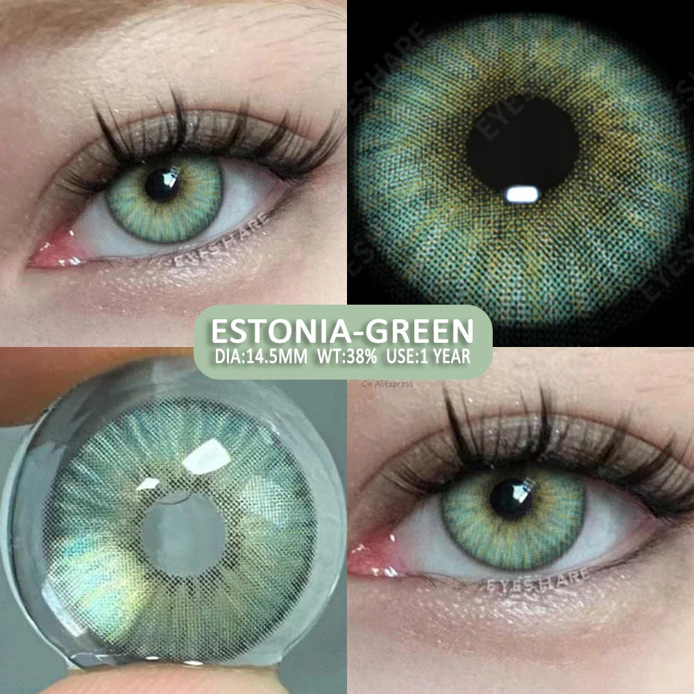 Rynx | Colorful contact lenses for the eyes 2 pcs./pair Green eye lenses Blue contact lens Annual Brown pupils cosmetic lens