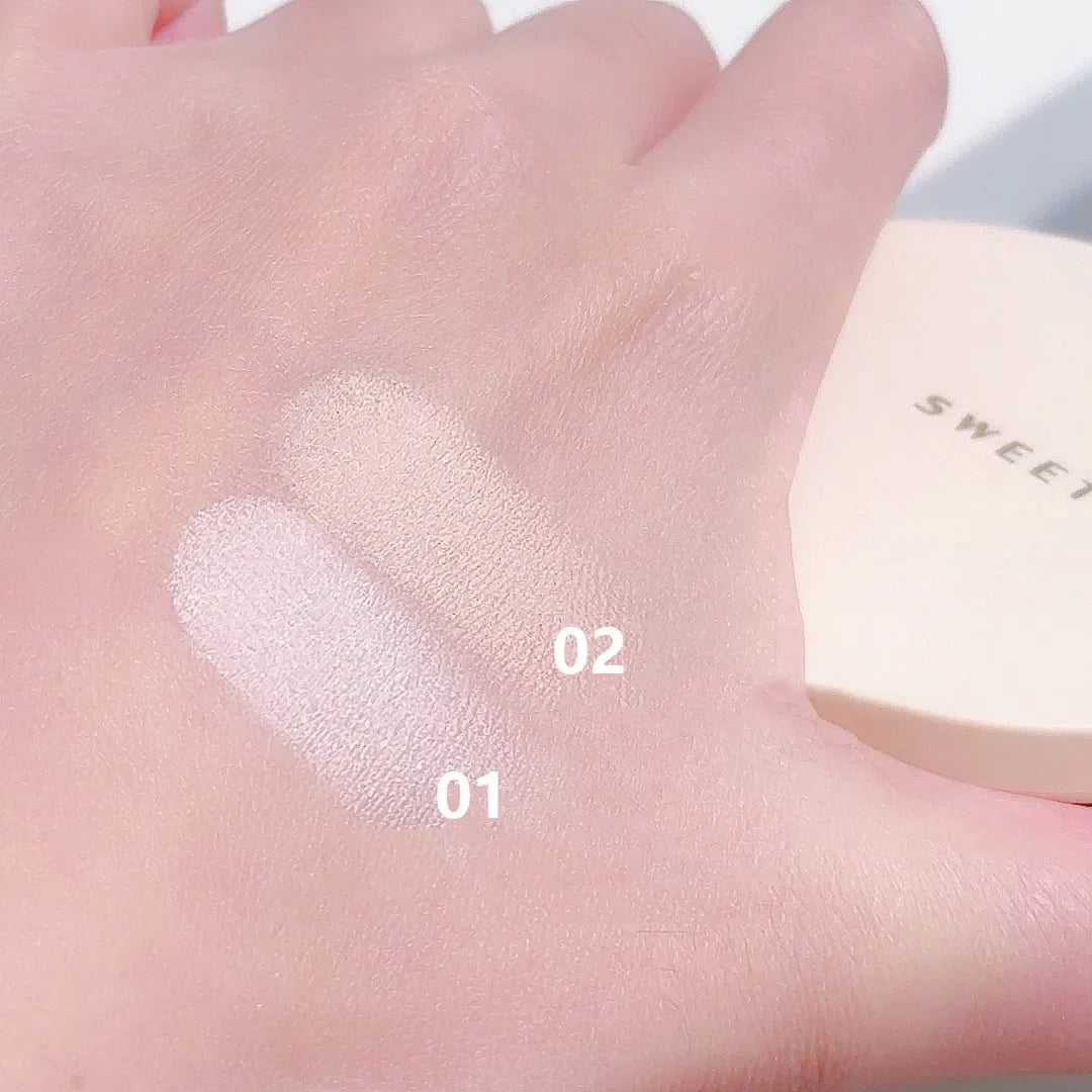 Rynx | Pressed Powder Transparent White Brightening Oil Control Waterproof Concealer Long-Lasting Natural Face Makeup Setting Powder Cosmetics