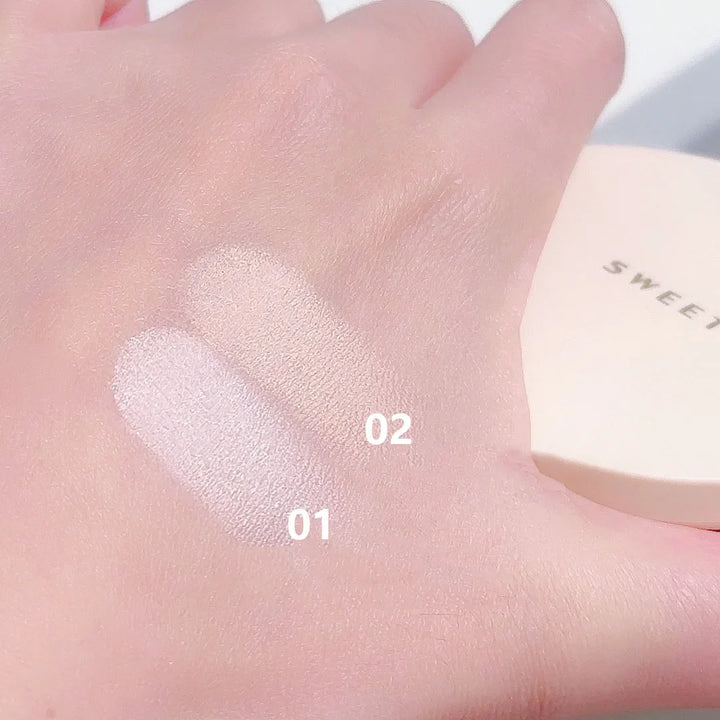 Rynx | Pressed Powder Transparent White Brightening Oil Control Waterproof Concealer Long-Lasting Natural Face Makeup Setting Powder Cosmetics