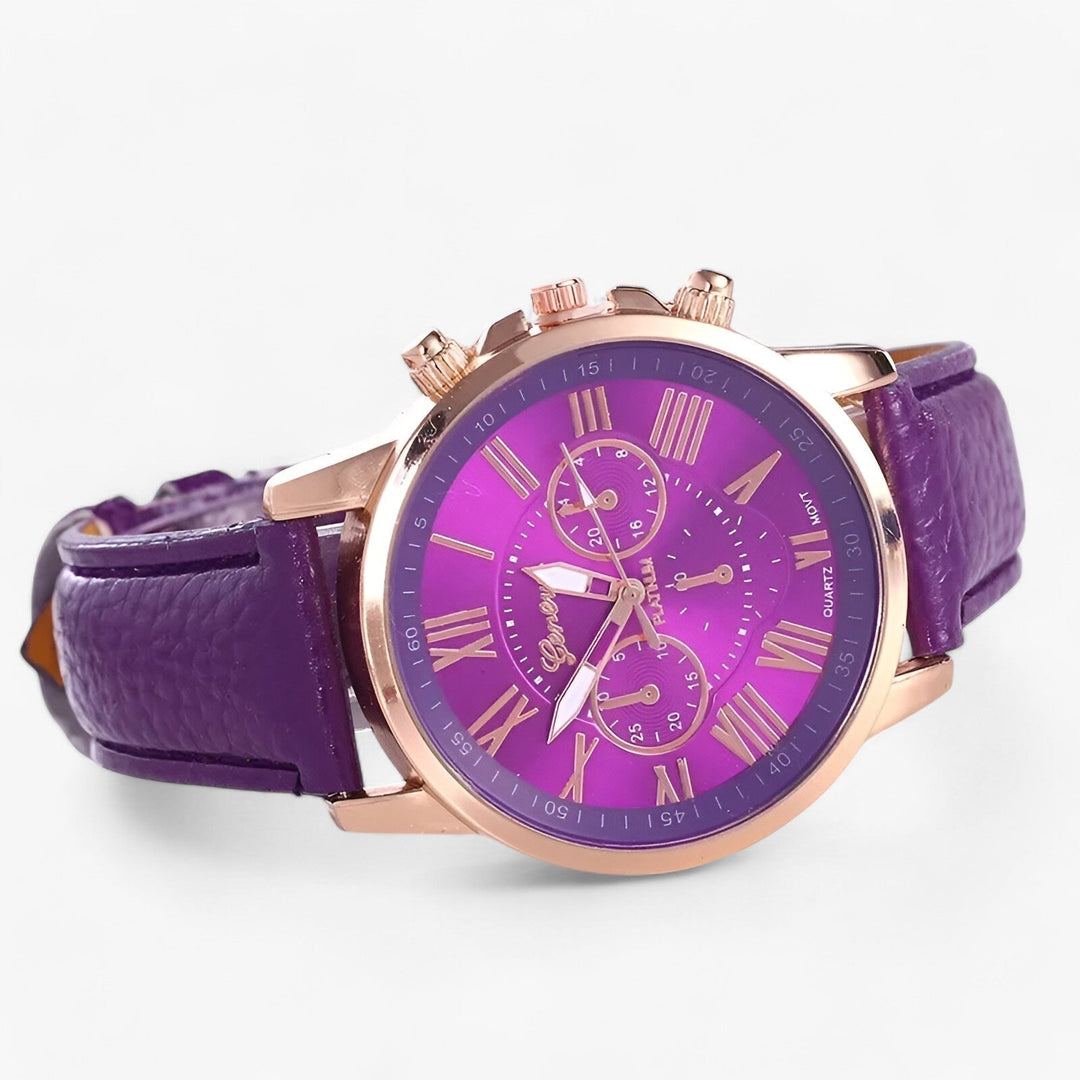 Lisslune | Camille Womens Waterproof Leather Strap Watch 42mm