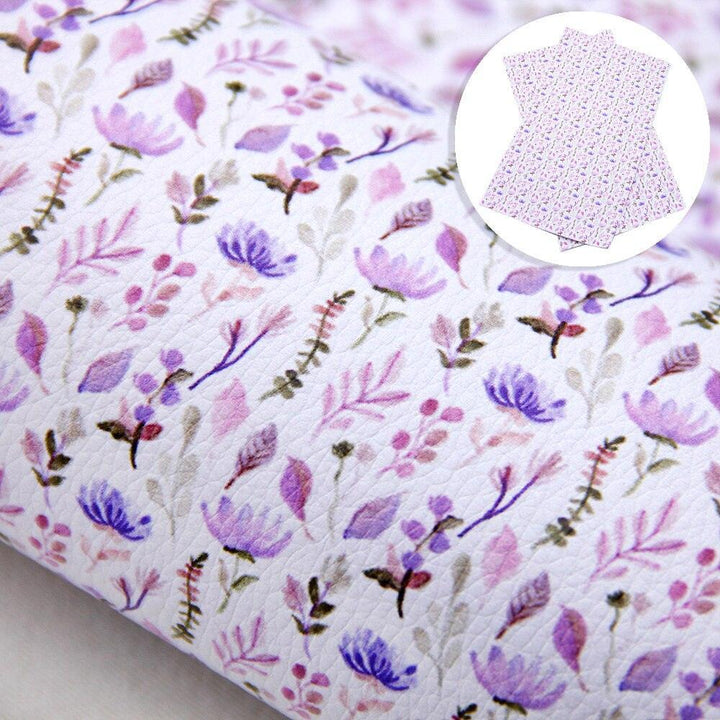Lisslune | Floral Lychee Blossom Synthetic Leather Crafts Sheet - 20x33cm