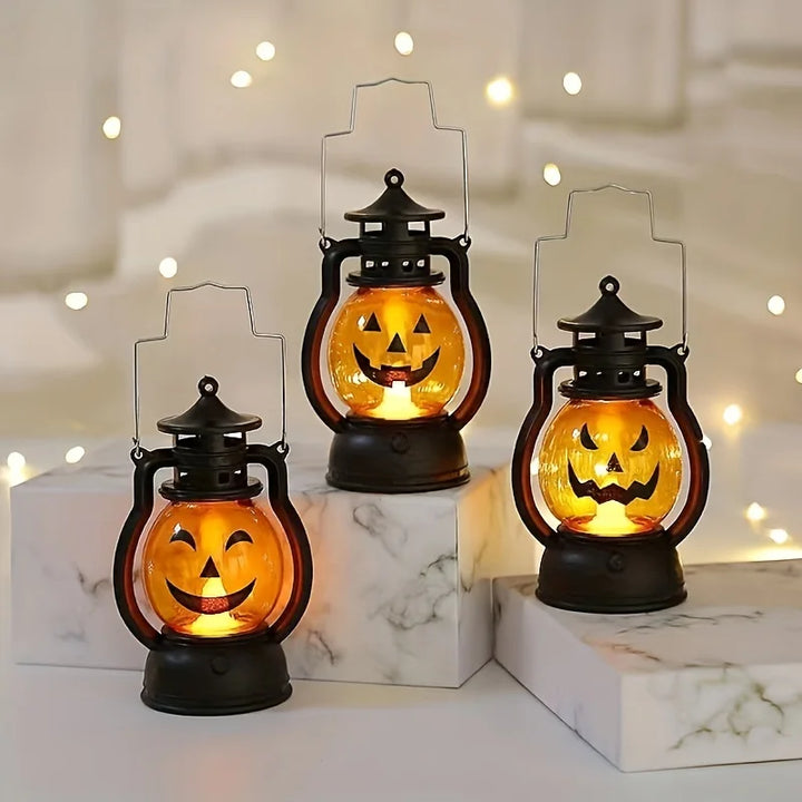 Rynx | Halloween hanging pumpkin lantern light LED ghost lamp candlelight retro small oil lamp Halloween party home decor horror props