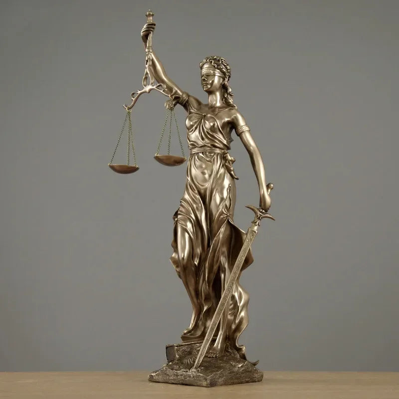 Lisslune | ERMAKOVA European antique bronze Greek goddess of justice statue Fair Angels resin sculpture ornaments desktop home decoration gift