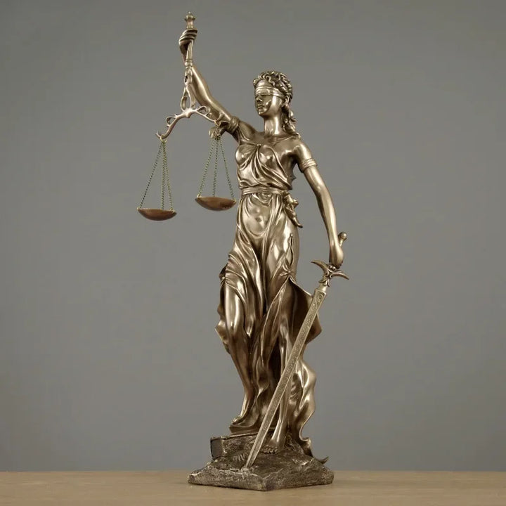 Lisslune | ERMAKOVA European antique bronze Greek goddess of justice statue Fair Angels resin sculpture ornaments desktop home decoration gift