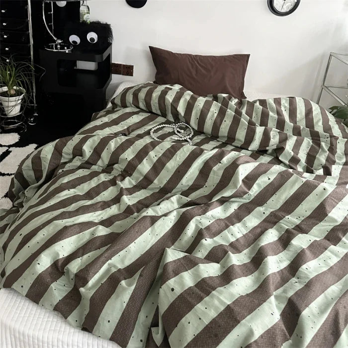 Rynx | Bedding duvet cover stripes boys girls twin queen size duvet cover pillowcase bedding adult fashion home textiles Nordic sling