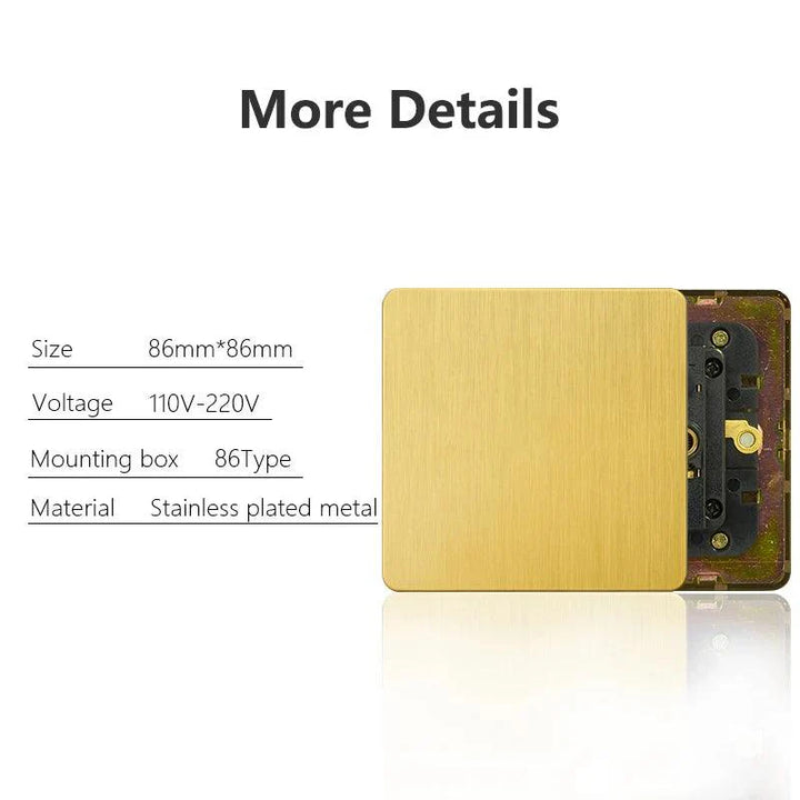 Lisslune | Luxurious Gold Dimmer Switch Set with USB Charging Port - Perfect for French/EU Plugs