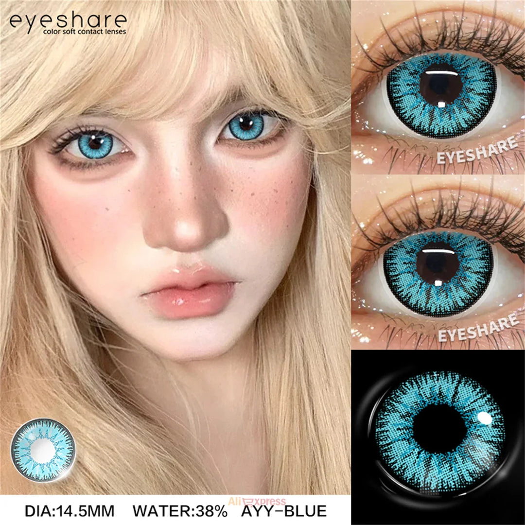Rynx | Cosplay Colored Contact Lenses for Halloween Vampire Red Contact Lens Anime Colored Eye Lenses Annual Blue Contact Lenses