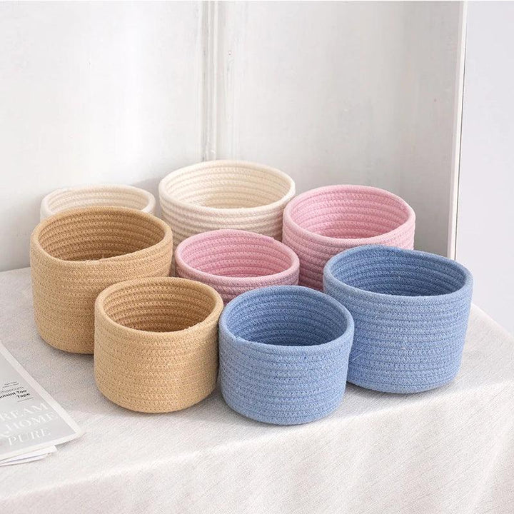 Lisslune | Stylish hand-woven cotton rope basket for home organization and storage