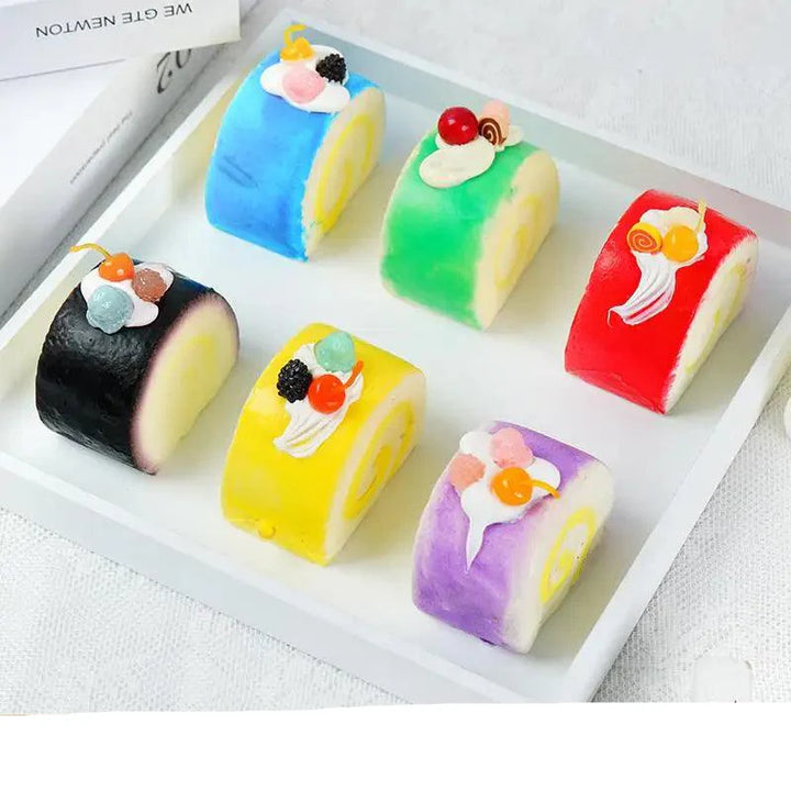 Lisslune | Playful Set of 6 Colorful PU Foam Cake Magnets for Creative Home Styling and Photography