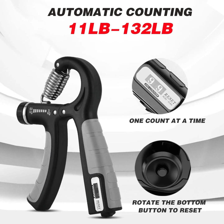 Lisslune | Adjustable Handle Grip Enhancer with Smart Counting Function - 11-132 lbs Resistance