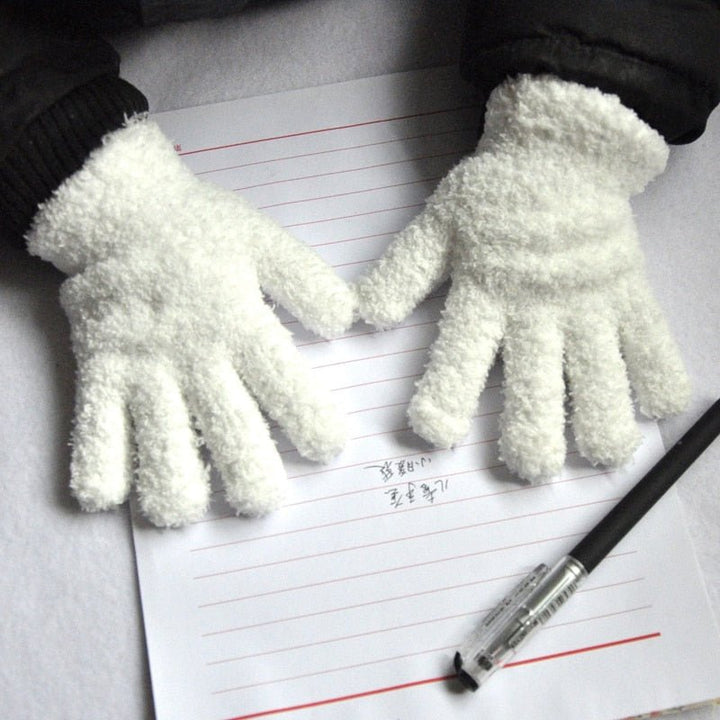 Lisslune | Fluffy children's wool gloves with individual fingers (5-10 years)