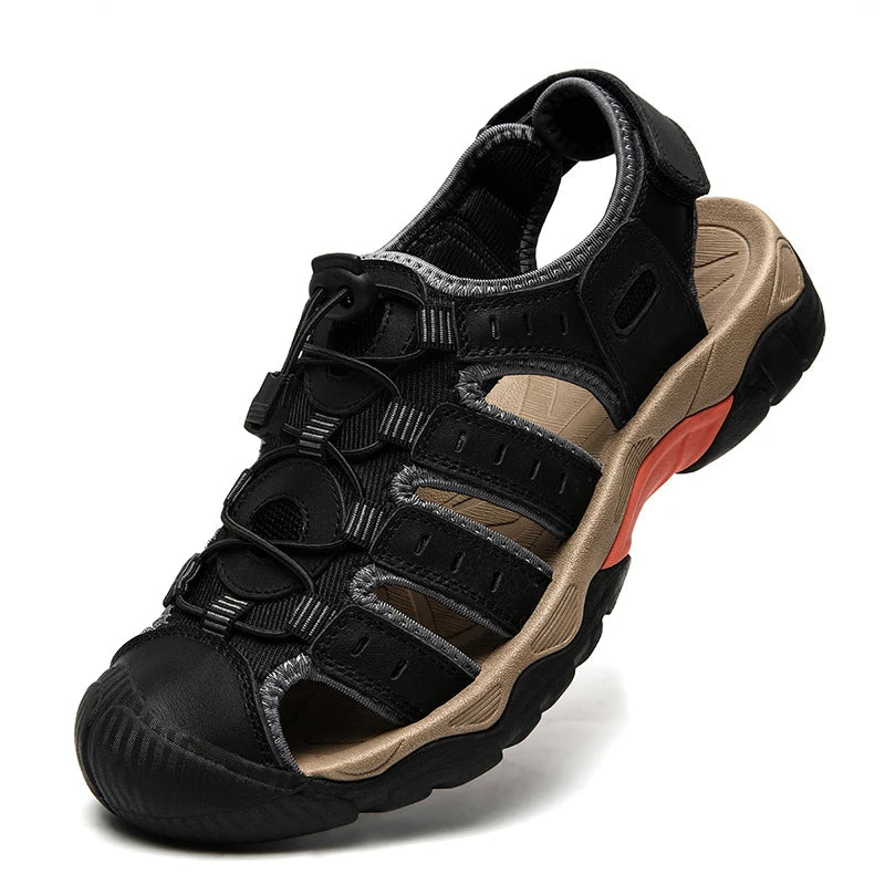 Lisslune | Summer Men's Outdoor Sandals Beach Shoes Genuine Leather Trekking Hiking
