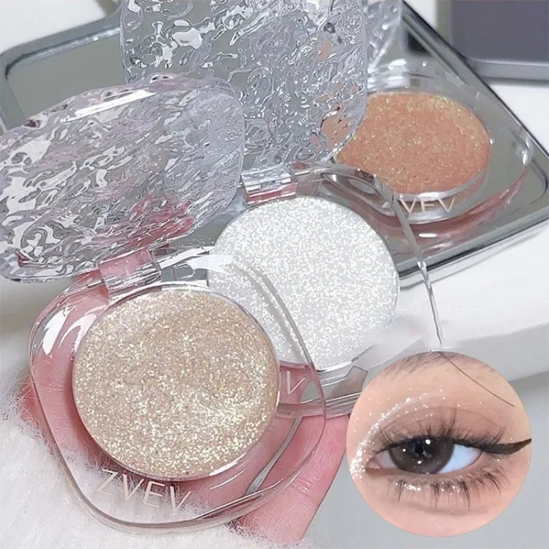 Lisslune | Lila Blau Glänzende Lidschatten-Palette Schimmer Perle Zerbrochene Diamanten Lidschatten Aufhellen Auge Klarer Glanz Makeup Lidschatten-Palette
