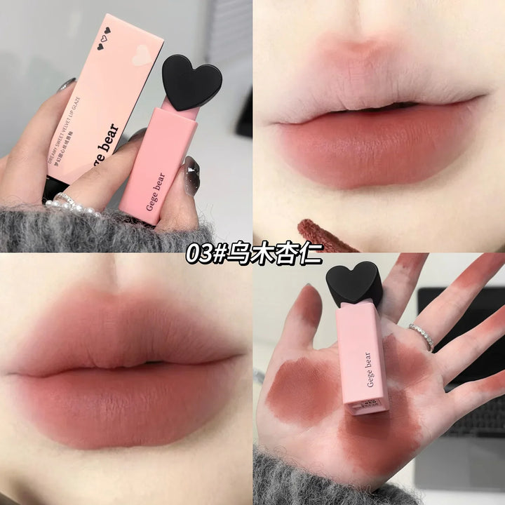 Rynx | Sweet Heart Velvet Lip Gloss Face Mouth Matte Mist Pink Tint Party Lipstick Powder Rouge Eyeshadow Fair Price Makeup Wholesale