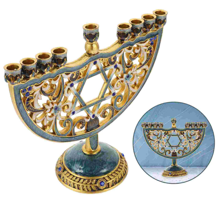 Lisslune | Auriona Menorah Candle Holder | Chanukah Candelabrum & Table Decoration | Wedding & Holiday Decoration | Luxurious Elegance
