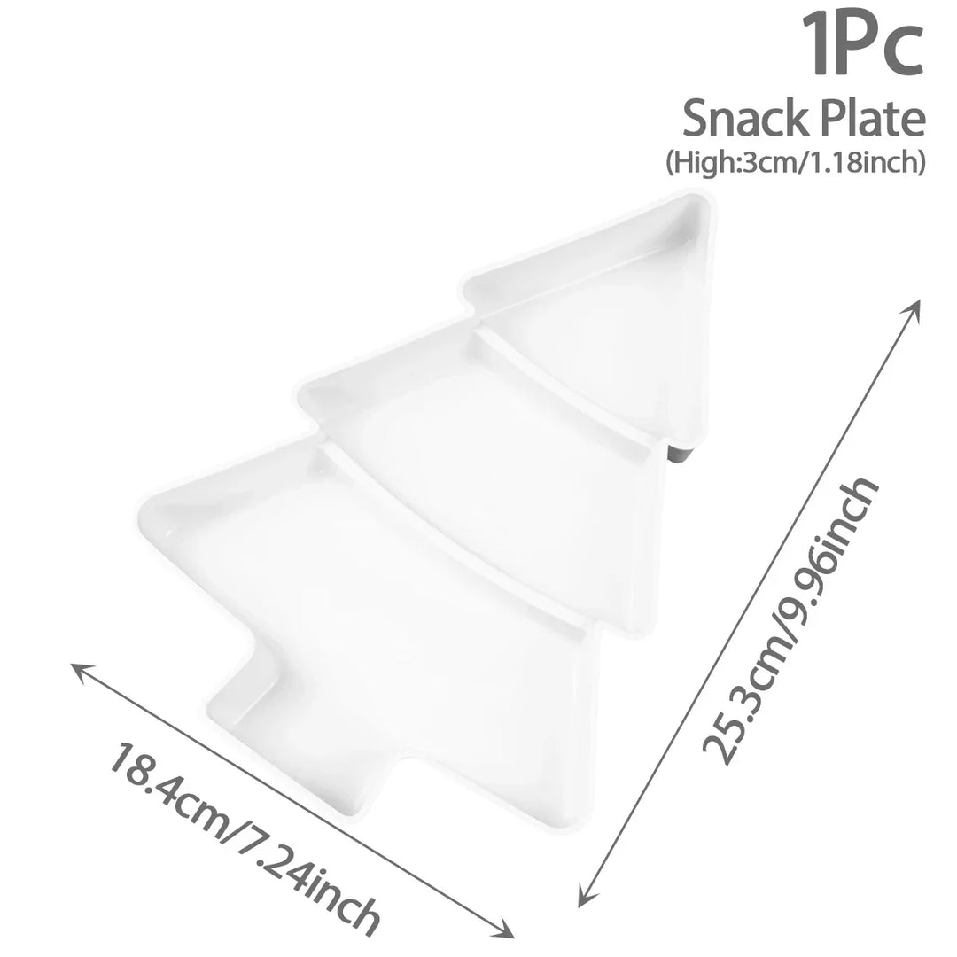 Rynx Christmas tree shape fruit snack candy platter washable Marry party decorations for home Christmas gifts ornament Happy New Year