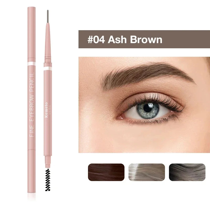 Rynx | 1PC Waterproof Dual-Sided Eyebrow Pencil 1.5 mm Ultra-Fine Eyebrow Pencil Sweat-Proof Long-Lasting Professional Eye Makeup