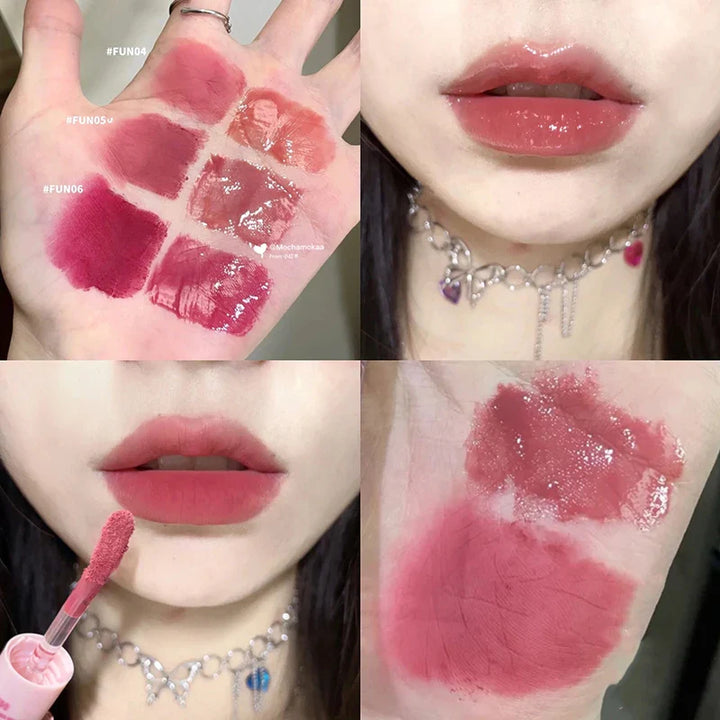 Rynx | Double Head Lip Lacquer Mirror Gel Lipstick Matte Fog Lip Mud Long-lasting Moisturizing Lip Gloss Tint Korea Makeup Women Cosmetics