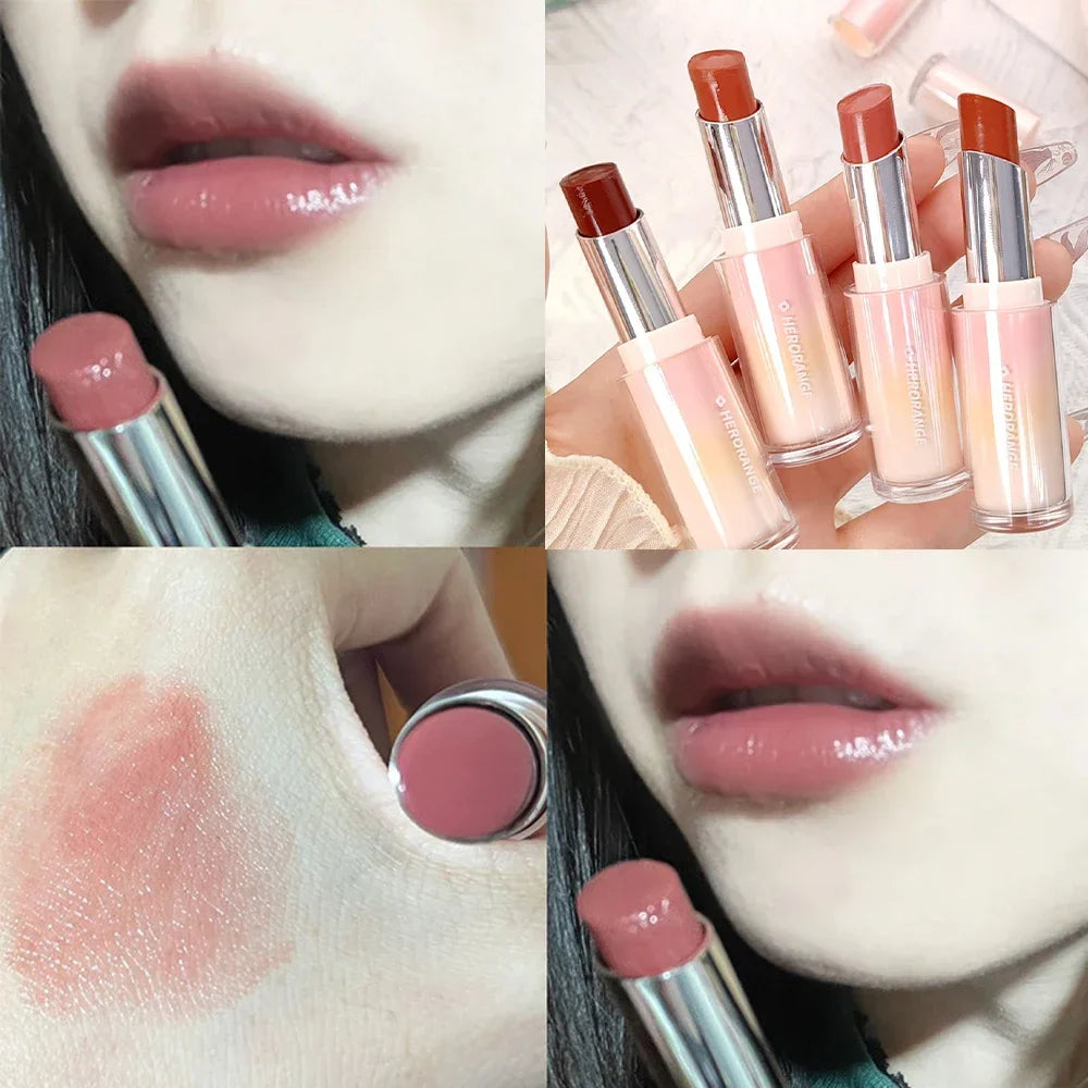 Rynx | Tinted Moisturizing Lipstick Waterproof Mirror Jelly Cherry Red Lip Lacquer Long-lasting Non-Sticky Cup Clear Solid Lip Gloss Cosmetics