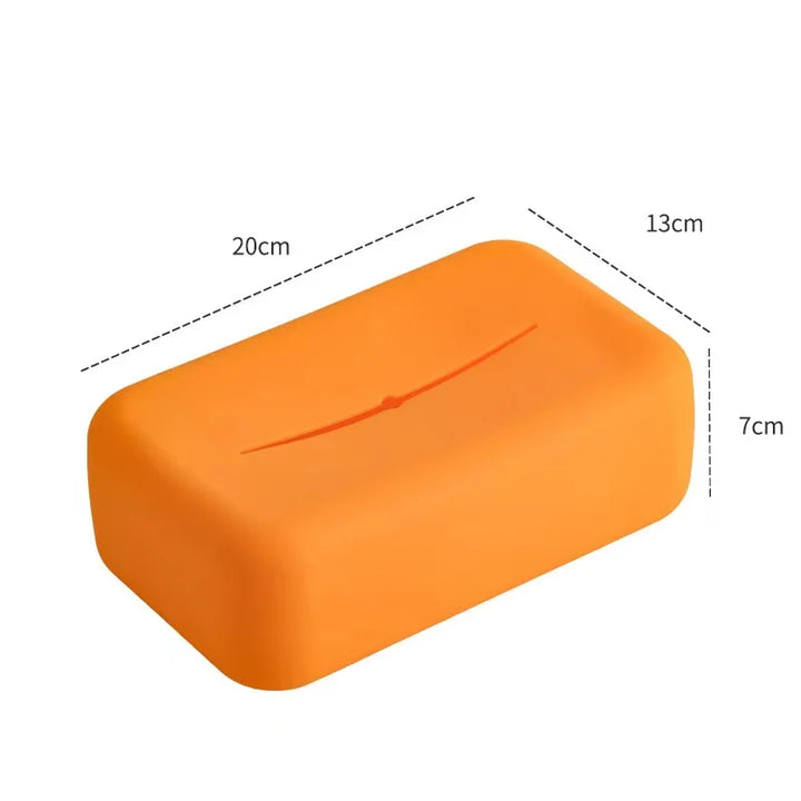 Rynx | Nordic Tissue Box Cover Soft Silicone Reusable Wipe Container Beige Tissue Box Holder Bathroom Living Room Kitchen Decoration