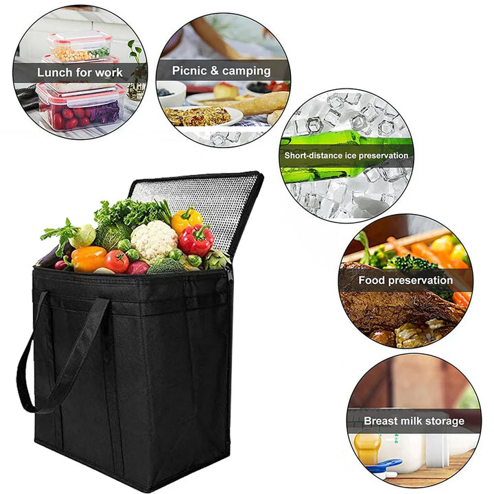Rynx | Portable Lunch Cooler Bag Foldable Insulation Picnic Ice Pack Food Thermos Bag Beverage Carrier Insulated Bags Food Delivery Bag