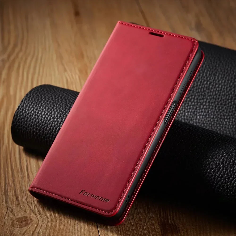 Lisslune | Samsung Case: Magnetic Leather Bag for Stylish Protection