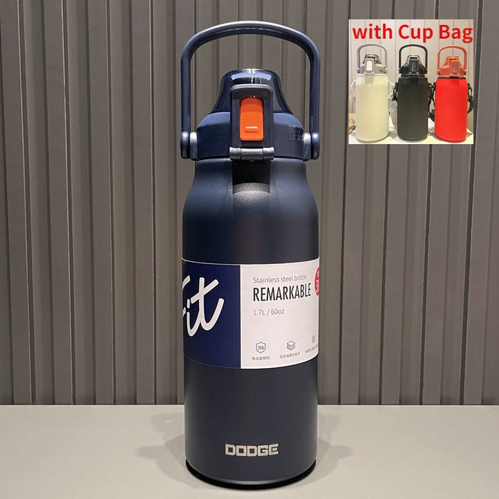 Lisslune | Stainless Steel Built-in Straw Camping Thermos