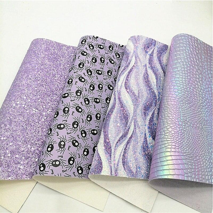 Lisslune | Shiny Spiderweb Synthetic Leather Craft Sheets for Halloween Creations