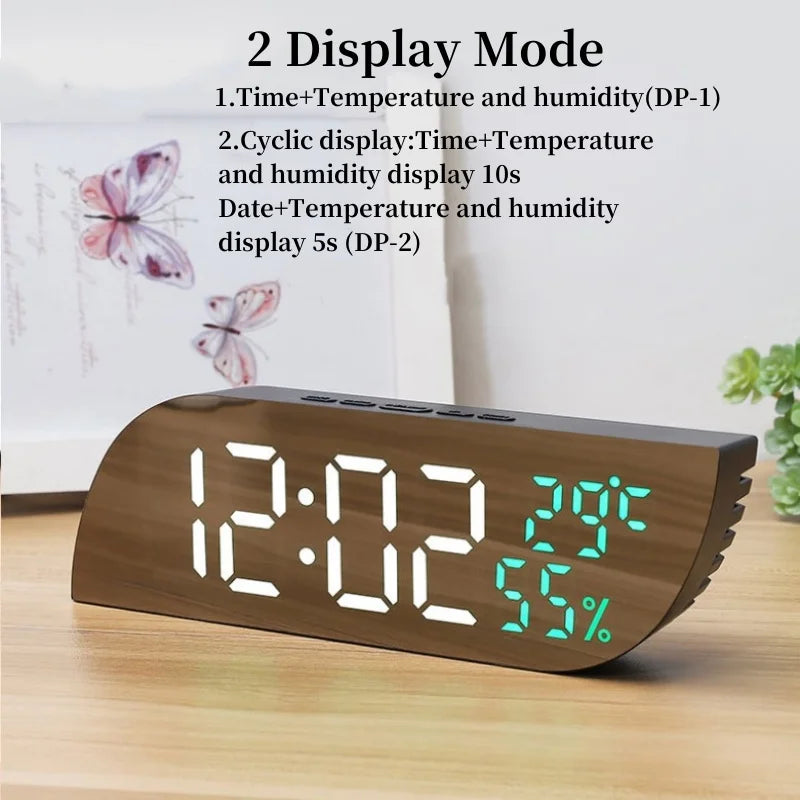 Lisslune | LED Digital Alarm Clock with Dual Display & Unlimited Snooze